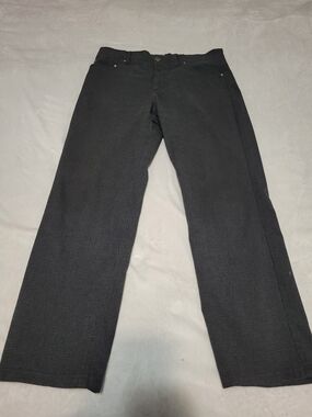 Point Zero Men's Micro-Plaid Stretch 5-Pocket Casual Pants Grey - Size 34